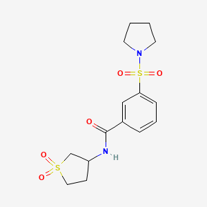 molecular formula C15H20N2O5S2 B4143495 N-(1,1-dioxidotetrahydro-3-thienyl)-3-(1-pyrrolidinylsulfonyl)benzamide 