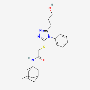 molecular formula C23H30N4O2S B4143605 N-1-adamantyl-2-{[5-(3-hydroxypropyl)-4-phenyl-4H-1,2,4-triazol-3-yl]thio}acetamide 