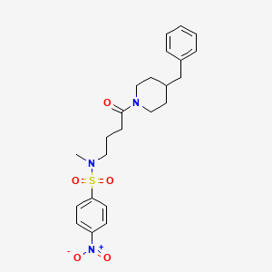 molecular formula C23H29N3O5S B4143620 N-[4-(4-benzyl-1-piperidinyl)-4-oxobutyl]-N-methyl-4-nitrobenzenesulfonamide 