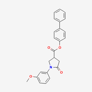molecular formula C24H21NO4 B4143820 Biphenyl-4-yl 1-(3-methoxyphenyl)-5-oxopyrrolidine-3-carboxylate 