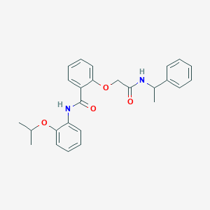 molecular formula C26H28N2O4 B4143951 N-(2-isopropoxyphenyl)-2-{2-oxo-2-[(1-phenylethyl)amino]ethoxy}benzamide 