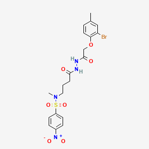 molecular formula C20H23BrN4O7S B4143981 N-(4-{2-[(2-bromo-4-methylphenoxy)acetyl]hydrazino}-4-oxobutyl)-N-methyl-4-nitrobenzenesulfonamide 