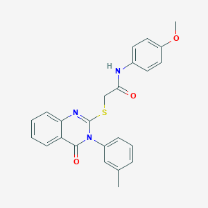 molecular formula C24H21N3O3S B4144018 N-(4-methoxyphenyl)-2-{[3-(3-methylphenyl)-4-oxo-3,4-dihydro-2-quinazolinyl]thio}acetamide 