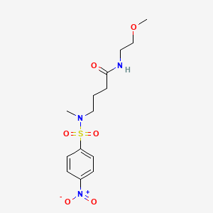 molecular formula C14H21N3O6S B4144026 N-(2-methoxyethyl)-4-[methyl-(4-nitrophenyl)sulfonylamino]butanamide 