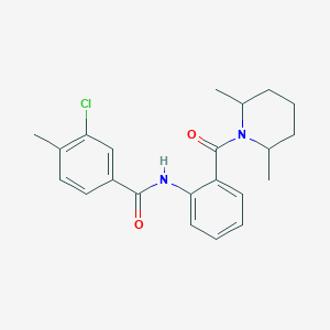 molecular formula C22H25ClN2O2 B4144204 3-chloro-N-{2-[(2,6-dimethyl-1-piperidinyl)carbonyl]phenyl}-4-methylbenzamide 