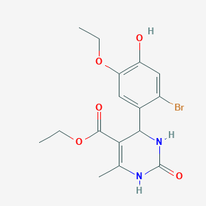 molecular formula C16H19BrN2O5 B4144209 ethyl 4-(2-bromo-5-ethoxy-4-hydroxyphenyl)-6-methyl-2-oxo-1,2,3,4-tetrahydro-5-pyrimidinecarboxylate 