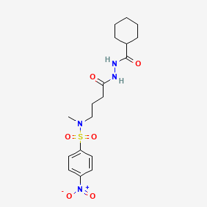 molecular formula C18H26N4O6S B4144261 N-[4-[2-(cyclohexanecarbonyl)hydrazinyl]-4-oxobutyl]-N-methyl-4-nitrobenzenesulfonamide 