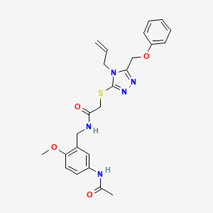 molecular formula C24H27N5O4S B4144294 N-[5-(acetylamino)-2-methoxybenzyl]-2-{[4-allyl-5-(phenoxymethyl)-4H-1,2,4-triazol-3-yl]thio}acetamide 