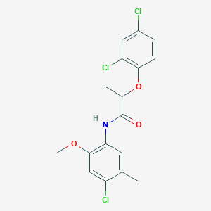 molecular formula C17H16Cl3NO3 B4144367 N-(4-chloro-2-methoxy-5-methylphenyl)-2-(2,4-dichlorophenoxy)propanamide 