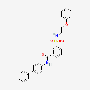 molecular formula C27H24N2O4S B4144479 N-4-biphenylyl-3-{[(2-phenoxyethyl)amino]sulfonyl}benzamide 