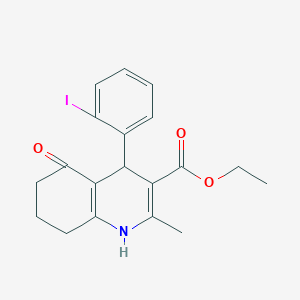molecular formula C19H20INO3 B414459 Ethyl 4-(2-iodophenyl)-2-methyl-5-oxo-1,4,5,6,7,8-hexahydroquinoline-3-carboxylate 