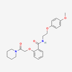 molecular formula C23H28N2O5 B4144614 N-[2-(4-methoxyphenoxy)ethyl]-2-[2-oxo-2-(1-piperidinyl)ethoxy]benzamide 