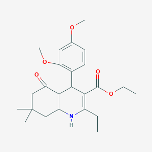 molecular formula C24H31NO5 B414473 ethyl 4-(2,4-dimethoxyphenyl)-2-ethyl-7,7-dimethyl-5-oxo-1,4,5,6,7,8-hexahydroquinoline-3-carboxylate CAS No. 294198-06-4