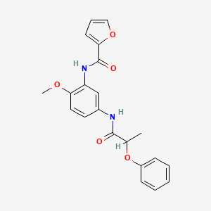 molecular formula C21H20N2O5 B4144760 N-{2-methoxy-5-[(2-phenoxypropanoyl)amino]phenyl}furan-2-carboxamide 