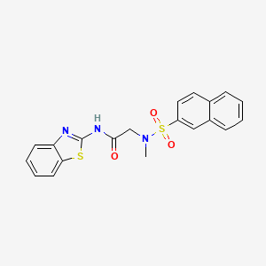 molecular formula C20H17N3O3S2 B4144848 N~1~-1,3-benzothiazol-2-yl-N~2~-methyl-N~2~-(2-naphthylsulfonyl)glycinamide 