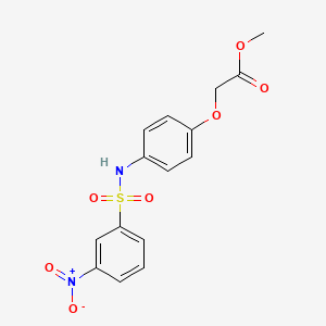 molecular formula C15H14N2O7S B4144911 methyl (4-{[(3-nitrophenyl)sulfonyl]amino}phenoxy)acetate 