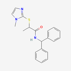 molecular formula C20H21N3OS B4144916 N-(diphenylmethyl)-2-[(1-methyl-1H-imidazol-2-yl)thio]propanamide 