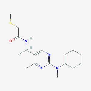 molecular formula C17H28N4OS B4144979 N-[1-[2-[cyclohexyl(methyl)amino]-4-methylpyrimidin-5-yl]ethyl]-2-methylsulfanylacetamide 