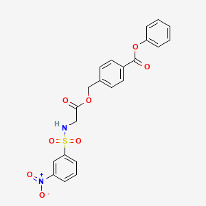 molecular formula C22H18N2O8S B4145016 Phenyl 4-{[(2-{[(3-nitrophenyl)sulfonyl]amino}acetyl)oxy]methyl}benzoate 