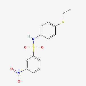 molecular formula C14H14N2O4S2 B4145023 N-[4-(ethylthio)phenyl]-3-nitrobenzenesulfonamide 