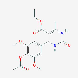 molecular formula C18H22N2O7 B4145063 ethyl 4-[4-(acetyloxy)-3,5-dimethoxyphenyl]-6-methyl-2-oxo-1,2,3,4-tetrahydro-5-pyrimidinecarboxylate 