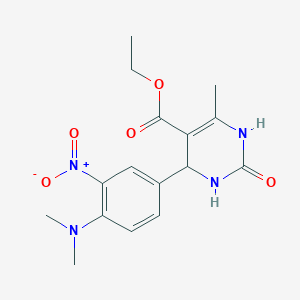 molecular formula C16H20N4O5 B414535 Ethyl 4-{4-(dimethylamino)-3-nitrophenyl}-6-methyl-2-oxo-1,2,3,4-tetrahydro-5-pyrimidinecarboxylate 