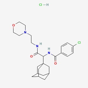 molecular formula C25H35Cl2N3O3 B4145362 N-[1-(1-adamantyl)-2-(2-morpholin-4-ylethylamino)-2-oxoethyl]-4-chlorobenzamide;hydrochloride 