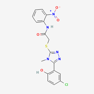molecular formula C17H14ClN5O4S B4145499 2-{[5-(5-chloro-2-hydroxyphenyl)-4-methyl-4H-1,2,4-triazol-3-yl]thio}-N-(2-nitrophenyl)acetamide 