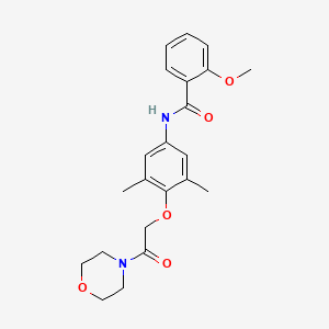 molecular formula C22H26N2O5 B4145734 N-{3,5-dimethyl-4-[2-(4-morpholinyl)-2-oxoethoxy]phenyl}-2-methoxybenzamide 