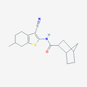 molecular formula C18H22N2OS B414581 N-(3-cyano-6-methyl-4,5,6,7-tetrahydro-1-benzothiophen-2-yl)bicyclo[2.2.1]heptane-2-carboxamide 
