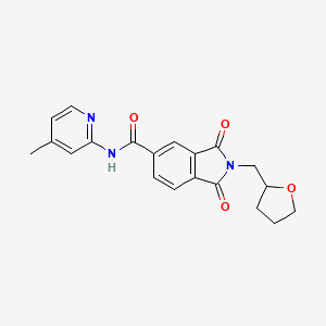 molecular formula C20H19N3O4 B4145846 N-(4-methyl-2-pyridinyl)-1,3-dioxo-2-(tetrahydro-2-furanylmethyl)-5-isoindolinecarboxamide 