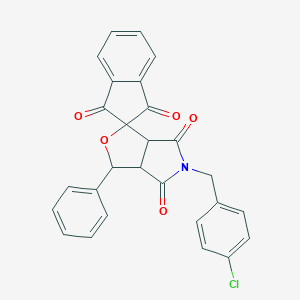 B414591 5-[(4-chlorophenyl)methyl]-1-phenylspiro[3a,6a-dihydro-1H-furo[3,4-c]pyrrole-3,2'-indene]-1',3',4,6-tetrone CAS No. 327100-56-1
