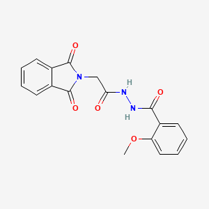 molecular formula C18H15N3O5 B4145913 N'-[2-(1,3-dioxoisoindol-2-yl)acetyl]-2-methoxybenzohydrazide 