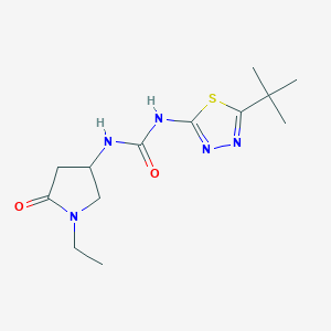 molecular formula C13H21N5O2S B4146059 N-(5-tert-butyl-1,3,4-thiadiazol-2-yl)-N'-(1-ethyl-5-oxopyrrolidin-3-yl)urea 