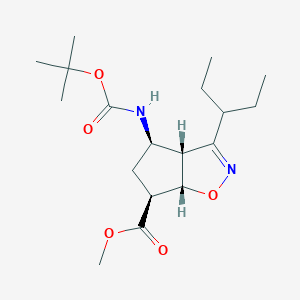 B041463 (3Ar,4r,6s,6as)-methyl 4-(tert-butoxycarbonylamino)-3-(pentan-3-yl)-4,5,6,6a-tetrahydro-3ah-cyclopenta[d]isoxazole-6-carboxylate CAS No. 229613-93-8