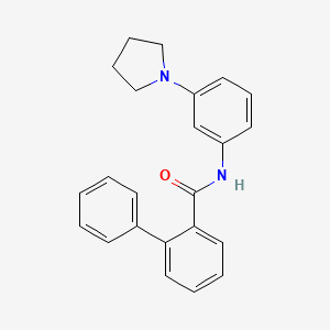 molecular formula C23H22N2O B4146376 N-[3-(1-pyrrolidinyl)phenyl]-2-biphenylcarboxamide 