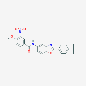 molecular formula C25H23N3O5 B414643 N-[2-(4-tert-butylphenyl)-1,3-benzoxazol-5-yl]-4-methoxy-3-nitrobenzamide 