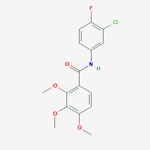 molecular formula C16H15ClFNO4 B4146457 N-(3-chloro-4-fluorophenyl)-2,3,4-trimethoxybenzamide 