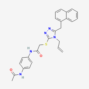 molecular formula C26H25N5O2S B4146474 N-[4-(acetylamino)phenyl]-2-{[4-allyl-5-(1-naphthylmethyl)-4H-1,2,4-triazol-3-yl]thio}acetamide 