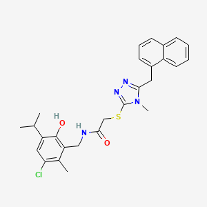 molecular formula C27H29ClN4O2S B4146639 N-(3-chloro-6-hydroxy-5-isopropyl-2-methylbenzyl)-2-{[4-methyl-5-(1-naphthylmethyl)-4H-1,2,4-triazol-3-yl]thio}acetamide 