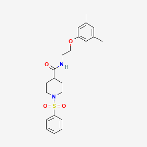 molecular formula C22H28N2O4S B4146821 N-[2-(3,5-dimethylphenoxy)ethyl]-1-(phenylsulfonyl)-4-piperidinecarboxamide 