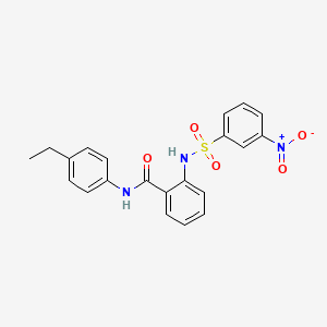 molecular formula C21H19N3O5S B4146910 N-(4-ethylphenyl)-2-{[(3-nitrophenyl)sulfonyl]amino}benzamide 