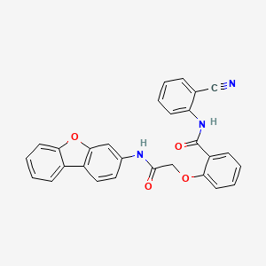 molecular formula C28H19N3O4 B4147408 N-(2-cyanophenyl)-2-[2-(dibenzo[b,d]furan-3-ylamino)-2-oxoethoxy]benzamide 
