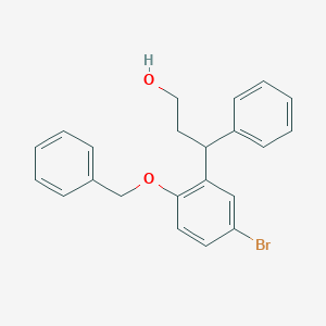 molecular formula C22H21BrO2 B041475 3-(2-(Benzyloxy)-5-bromophenyl)-3-phenylpropan-1-ol CAS No. 156755-25-8