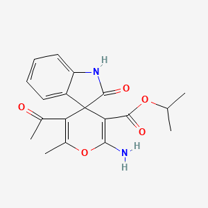 molecular formula C19H20N2O5 B4147729 propan-2-yl 5'-acetyl-2'-amino-6'-methyl-2-oxo-1,2-dihydrospiro[indole-3,4'-pyran]-3'-carboxylate 