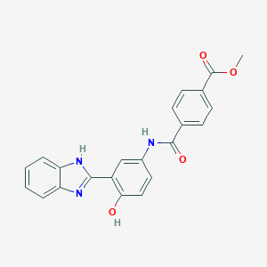 molecular formula C22H17N3O4 B414784 methyl 4-[[3-(1H-benzimidazol-2-yl)-4-hydroxyphenyl]carbamoyl]benzoate 