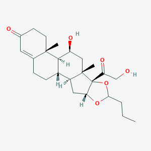 molecular formula C25H36O6 B041479 (1S,2S,4R,8S,9S,11S,12S,13R)-11-Hydroxy-8-(2-hydroxyacetyl)-9,13-dimethyl-6-propyl-5,7-dioxapentacyclo[10.8.0.02,9.04,8.013,18]icos-17-en-16-one CAS No. 137174-25-5