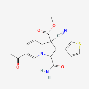 molecular formula C18H17N3O4S B4148021 methyl 6-acetyl-3-carbamoyl-1-cyano-2-thiophen-3-yl-3,8a-dihydro-2H-indolizine-1-carboxylate 