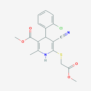 molecular formula C18H17ClN2O4S B4148040 methyl 4-(2-chlorophenyl)-5-cyano-6-[(2-methoxy-2-oxoethyl)thio]-2-methyl-1,4-dihydro-3-pyridinecarboxylate 