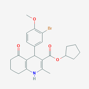 molecular formula C23H26BrNO4 B414813 cyclopentyl 4-(3-bromo-4-methoxyphenyl)-2-methyl-5-oxo-1,4,5,6,7,8-hexahydro-3-quinolinecarboxylate CAS No. 5479-67-4